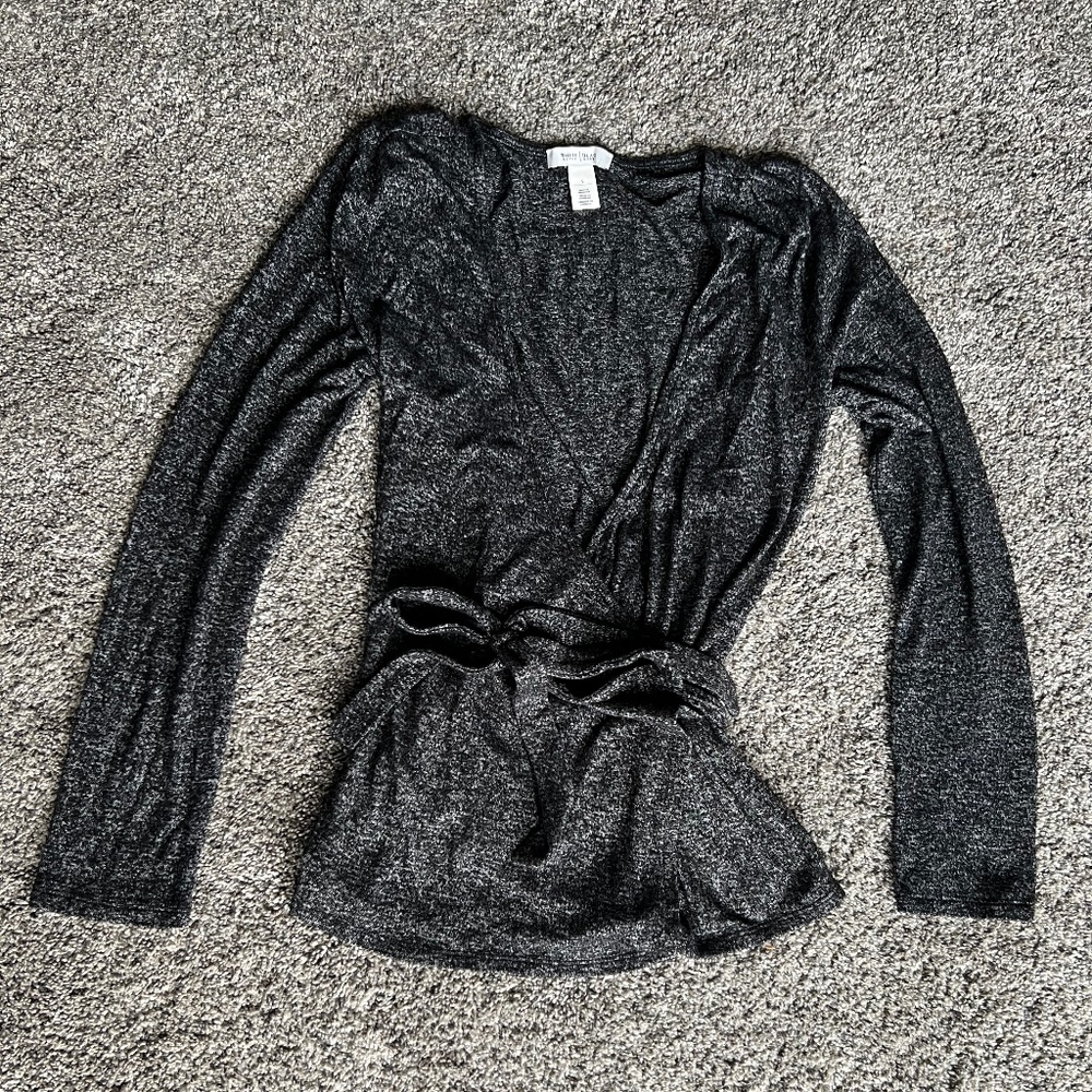 White House Black Market - Tie Long Sleeve Top - S